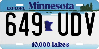 MN license plate 649UDV