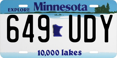 MN license plate 649UDY