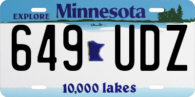 MN license plate 649UDZ