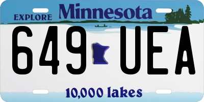 MN license plate 649UEA