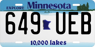 MN license plate 649UEB