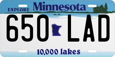 MN license plate 650LAD