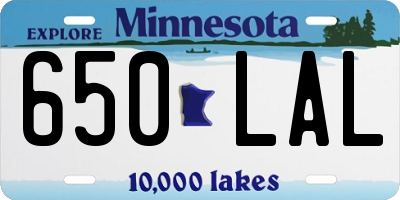 MN license plate 650LAL