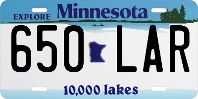 MN license plate 650LAR