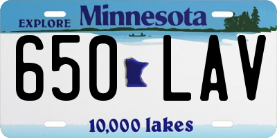MN license plate 650LAV