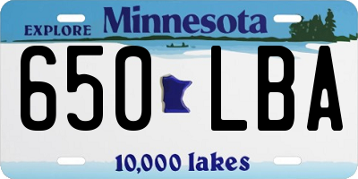 MN license plate 650LBA