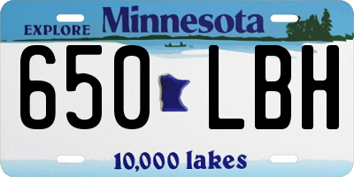 MN license plate 650LBH