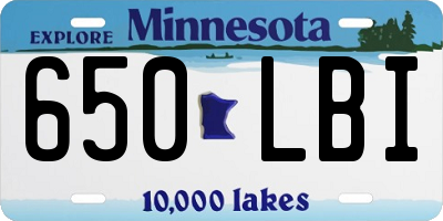 MN license plate 650LBI