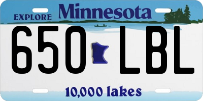 MN license plate 650LBL