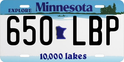MN license plate 650LBP