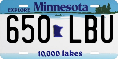 MN license plate 650LBU