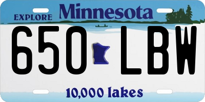 MN license plate 650LBW