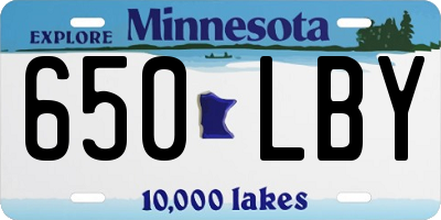 MN license plate 650LBY