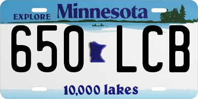 MN license plate 650LCB