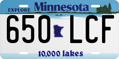 MN license plate 650LCF