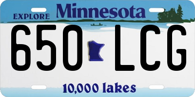 MN license plate 650LCG