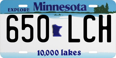 MN license plate 650LCH