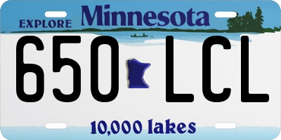 MN license plate 650LCL