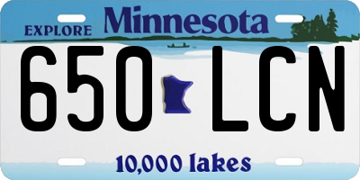 MN license plate 650LCN