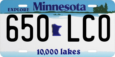 MN license plate 650LCO