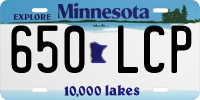 MN license plate 650LCP