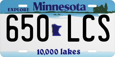 MN license plate 650LCS
