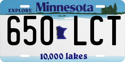 MN license plate 650LCT