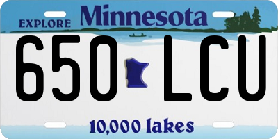 MN license plate 650LCU