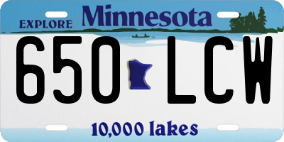 MN license plate 650LCW