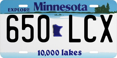 MN license plate 650LCX
