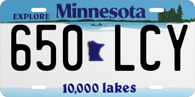 MN license plate 650LCY
