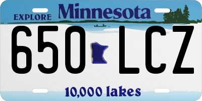 MN license plate 650LCZ