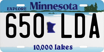 MN license plate 650LDA