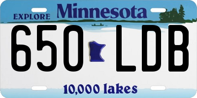MN license plate 650LDB