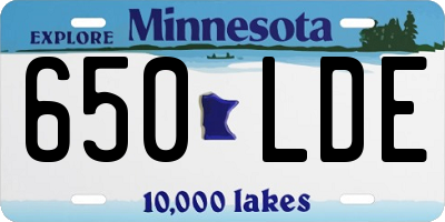 MN license plate 650LDE