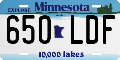 MN license plate 650LDF