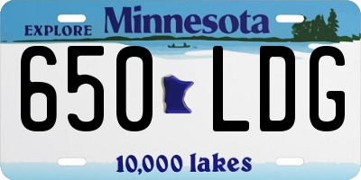 MN license plate 650LDG