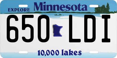 MN license plate 650LDI