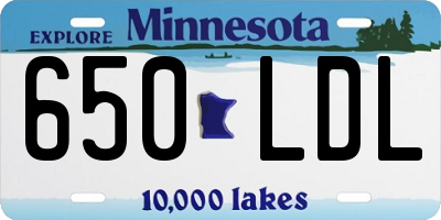 MN license plate 650LDL