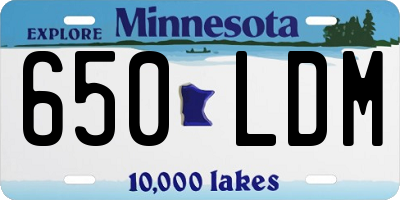 MN license plate 650LDM