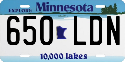MN license plate 650LDN