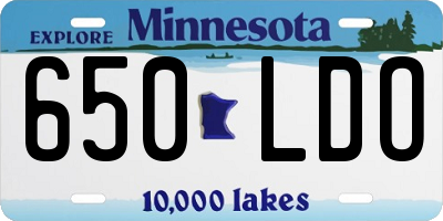 MN license plate 650LDO