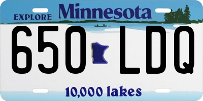 MN license plate 650LDQ