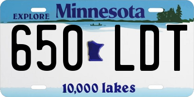 MN license plate 650LDT