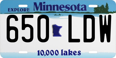 MN license plate 650LDW