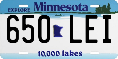 MN license plate 650LEI