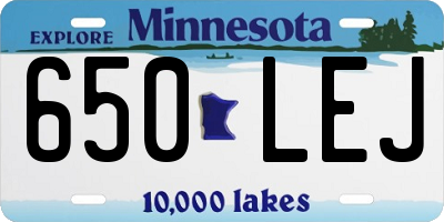 MN license plate 650LEJ