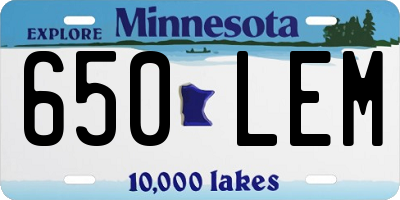 MN license plate 650LEM