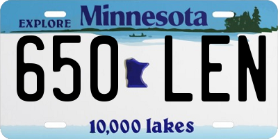 MN license plate 650LEN