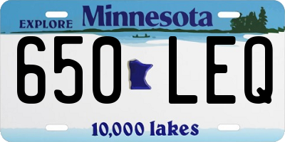 MN license plate 650LEQ